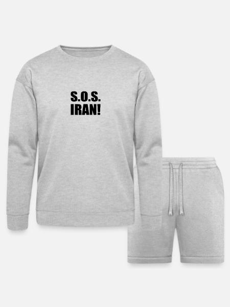 Sos iran - Bella + Canvas Unisex Sweatshirt & Short Set - heather gray