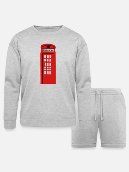 phone box - Bella + Canvas Unisex Sweatshirt & Short Set - heather gray