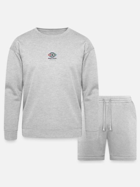 five eyes - Bella + Canvas Unisex Sweatshirt & Short Set - heather gray