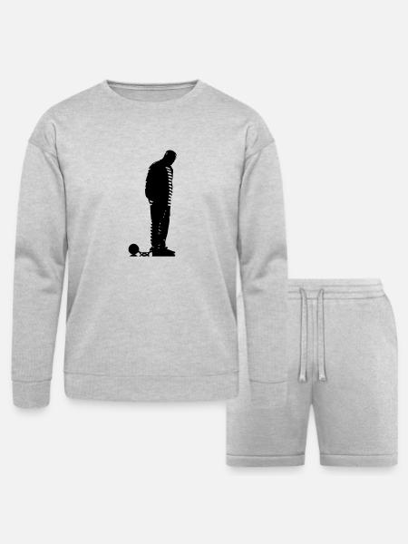 prisoner - Bella + Canvas Unisex Sweatshirt & Short Set - heather gray