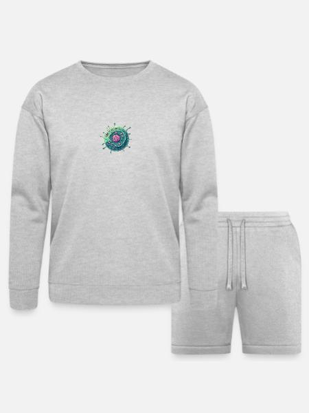 Cells - Bella + Canvas Unisex Sweatshirt & Short Set - heather gray