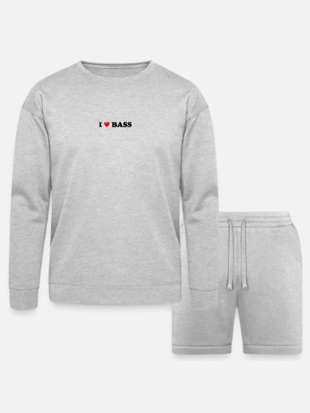 TwoTone Heart Glow - Bella + Canvas Unisex Sweatshirt & Short Set - heather gray