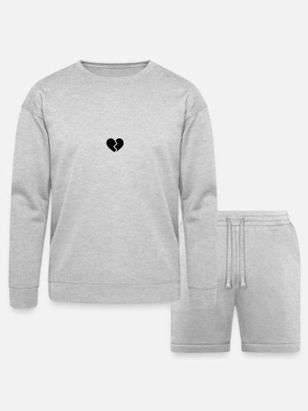 BROKEN HEART - Bella + Canvas Unisex Sweatshirt & Short Set - heather gray