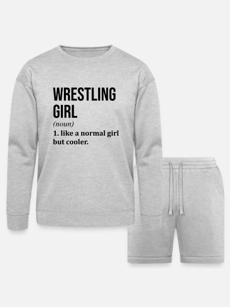 Wrestling Wrestling Wrestling - Bella + Canvas Unisex Sweatshirt & Short Set - heather gray