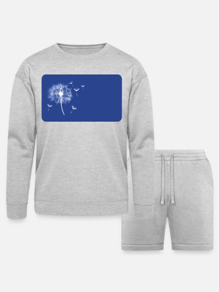 Dandelion blue | personalizable - Bella + Canvas Unisex Sweatshirt & Short Set - heather gray