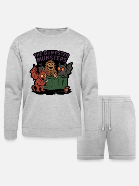 The Dumpster Munsters Halloween Crew - Bella + Canvas Unisex Sweatshirt & Short Set - heather gray