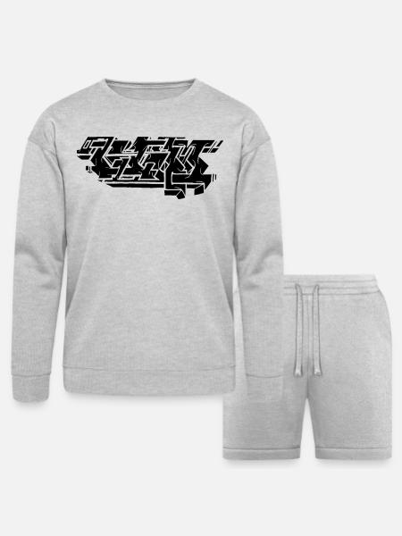 Graffiti Piece - Black - Bella + Canvas Unisex Sweatshirt & Short Set - heather gray