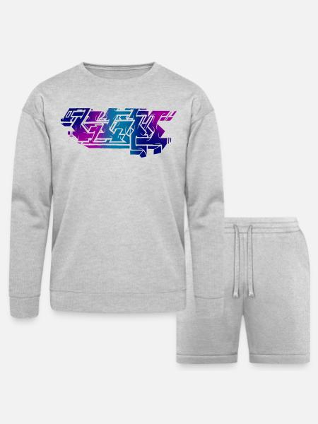 Graffiti Piece - Dark - Bella + Canvas Unisex Sweatshirt & Short Set - heather gray
