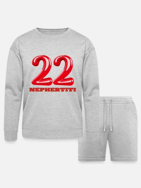 Nefertiti - Bella + Canvas Unisex Sweatshirt & Short Set - heather gray