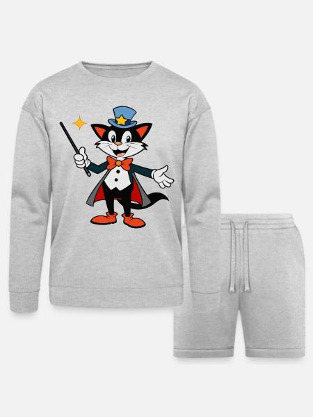 Magical Cat Maestro - Bella + Canvas Unisex Sweatshirt & Short Set - heather gray
