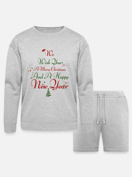 Christmas - Bella + Canvas Unisex Sweatshirt & Short Set - heather gray
