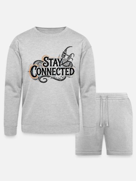 Stay Connected - Bella + Canvas Unisex Sweatshirt & Short Set - heather gray