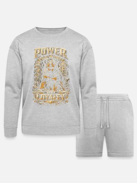 Rottweiler Power Meets Loyalty - Bella + Canvas Unisex Sweatshirt & Short Set - heather gray