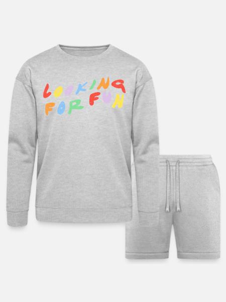 Looking for Fun - Bella + Canvas Unisex Sweatshirt & Short Set - heather gray