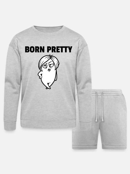 Talk to the hand - Bella + Canvas Unisex Sweatshirt & Short Set - heather gray