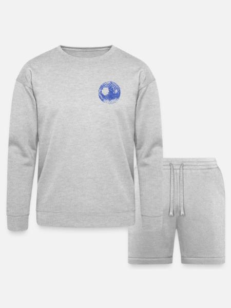 Retro Disco Ball - Bella + Canvas Unisex Sweatshirt & Short Set - heather gray