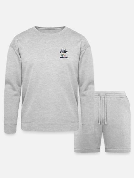 Low Energy Human Illustration - Bella + Canvas Unisex Sweatshirt & Short Set - heather gray