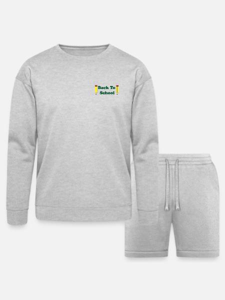 Back to School Pencils - Bella + Canvas Unisex Sweatshirt & Short Set - heather gray