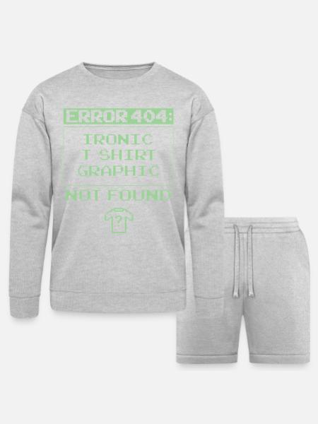 Error 404 - Bella + Canvas Unisex Sweatshirt & Short Set - heather gray