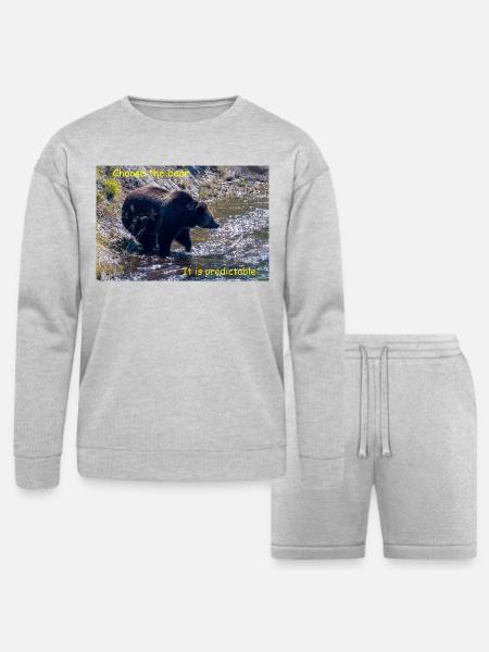 Choose The Bear - Bella + Canvas Unisex Sweatshirt & Short Set - heather gray