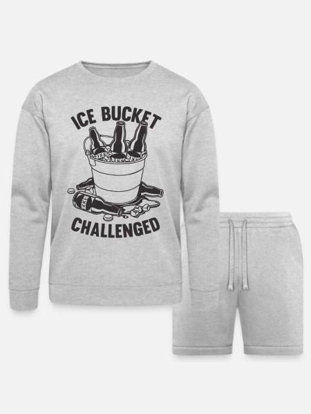Ice Bucket Challenged - Bella + Canvas Unisex Sweatshirt & Short Set - heather gray
