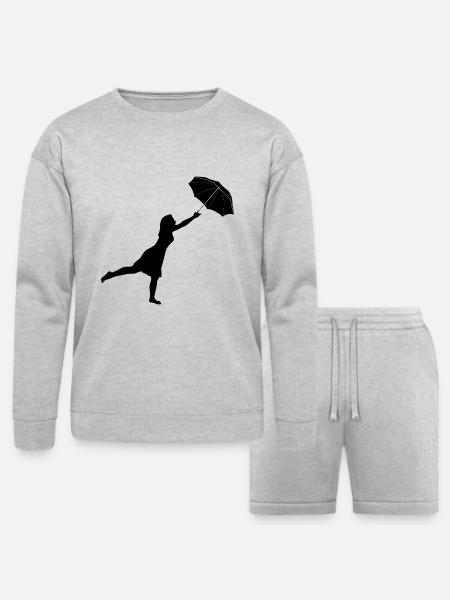 UMBRELLA - Bella + Canvas Unisex Sweatshirt & Short Set - heather gray