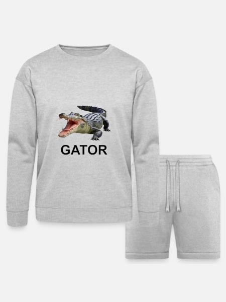 Gator shirt - Bella + Canvas Unisex Sweatshirt & Short Set - heather gray