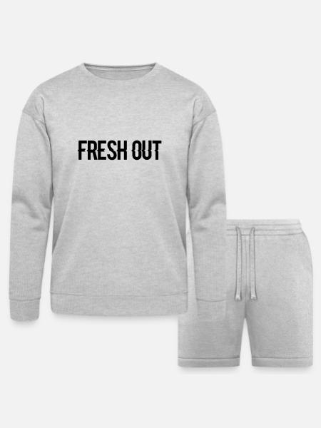 fresh out - Bella + Canvas Unisex Sweatshirt & Short Set - heather gray