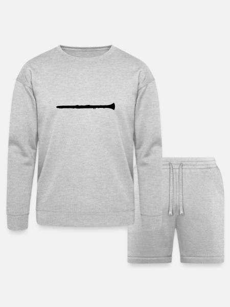 clarinet - Bella + Canvas Unisex Sweatshirt & Short Set - heather gray