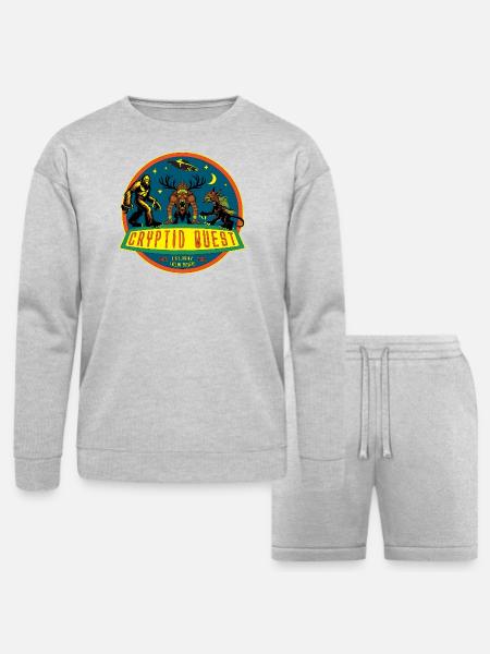 Cryptid Quest - Bella + Canvas Unisex Sweatshirt & Short Set - heather gray