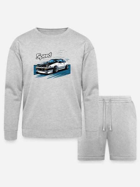 Toyota AE86 - Bella + Canvas Unisex Sweatshirt & Short Set - heather gray