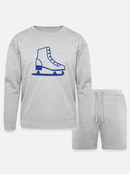 Figure Skate - Bella + Canvas Unisex Sweatshirt & Short Set - heather gray
