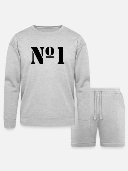 No 1 - Bella + Canvas Unisex Sweatshirt & Short Set - heather gray