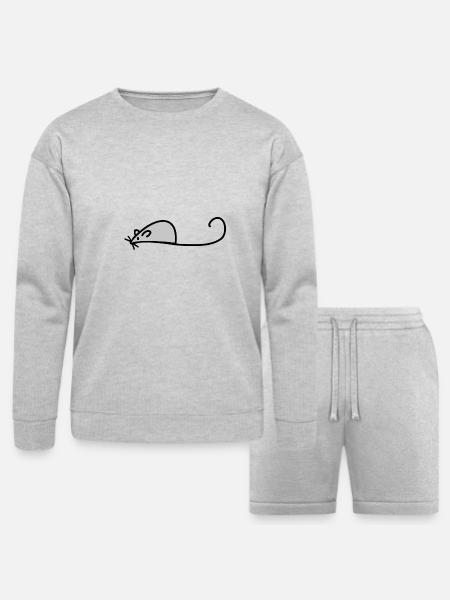 mouse - Bella + Canvas Unisex Sweatshirt & Short Set - heather gray