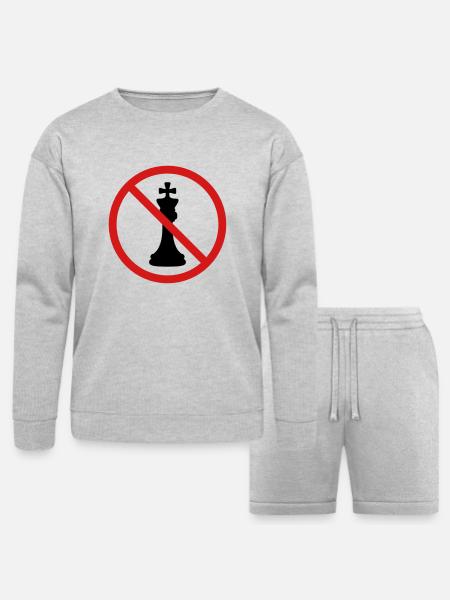 No Chess King - Bella + Canvas Unisex Sweatshirt & Short Set - heather gray