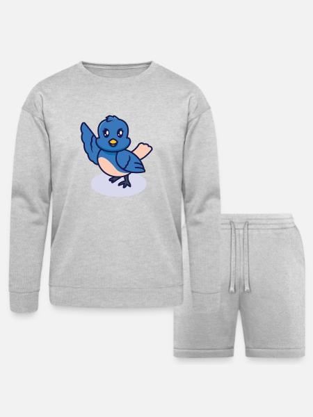Berry again - Bella + Canvas Unisex Sweatshirt & Short Set - heather gray