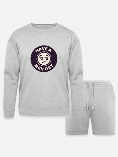 Have a Meh Day - Bella + Canvas Unisex Sweatshirt & Short Set - heather gray