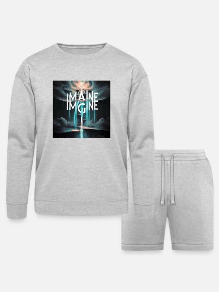 Imagine - Bella + Canvas Unisex Sweatshirt & Short Set - heather gray