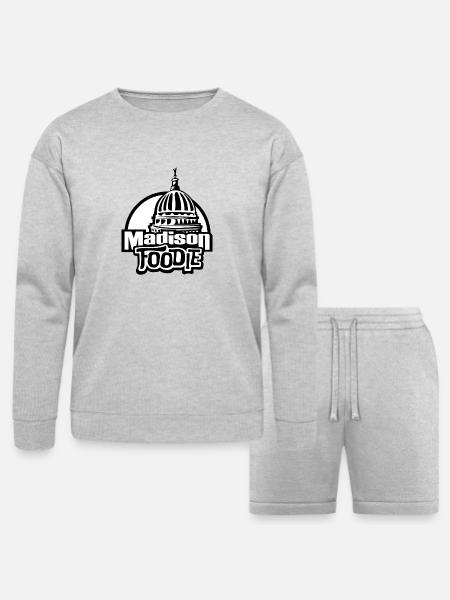 Madison Foodie w/ Capitol B&W - Bella + Canvas Unisex Sweatshirt & Short Set - heather gray
