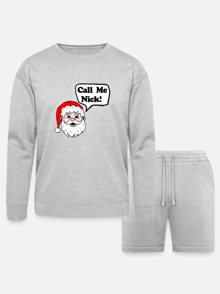 Call Me Nick - Bella + Canvas Unisex Sweatshirt & Short Set - heather gray