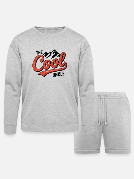 The cool uncle - Bella + Canvas Unisex Sweatshirt & Short Set - heather gray
