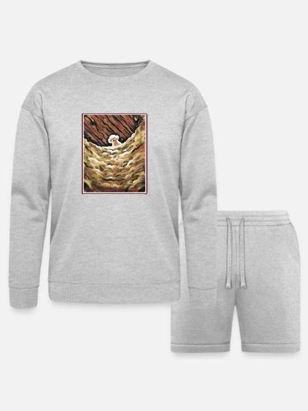 Precious - Bella + Canvas Unisex Sweatshirt & Short Set - heather gray
