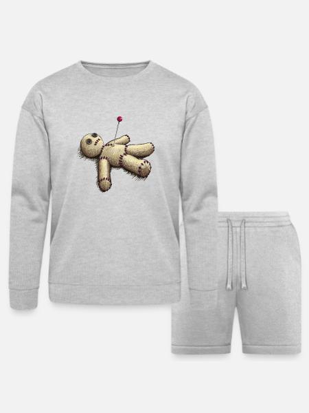 Voodoo Doll - Bella + Canvas Unisex Sweatshirt & Short Set - heather gray