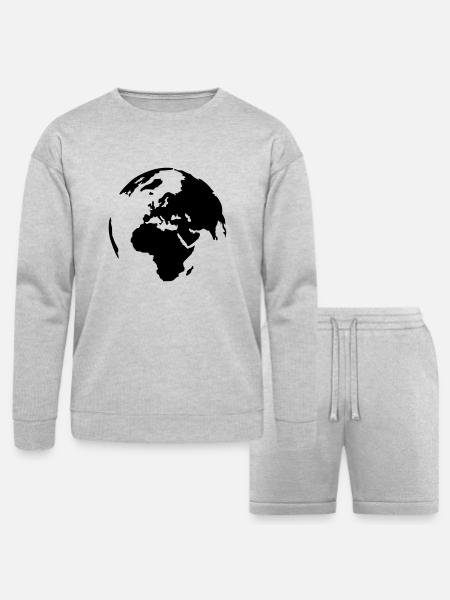World - Bella + Canvas Unisex Sweatshirt & Short Set - heather gray