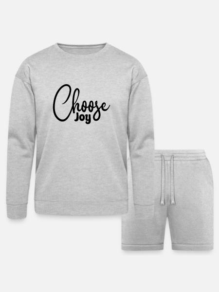 Choose Joy - Bella + Canvas Unisex Sweatshirt & Short Set - heather gray