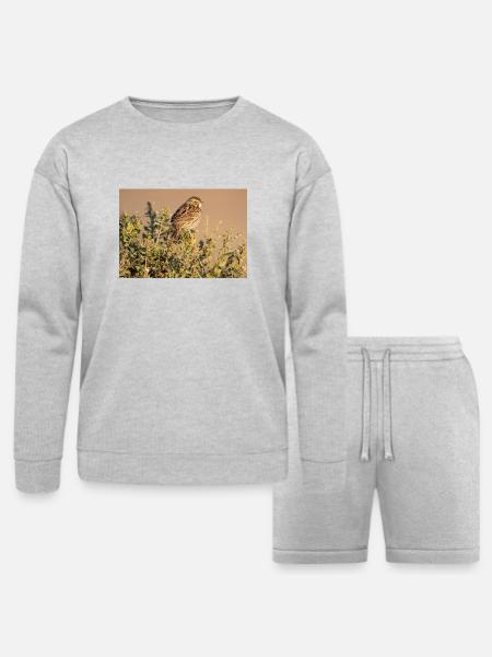 Small bird, big personality - Bella + Canvas Unisex Sweatshirt & Short Set - heather gray