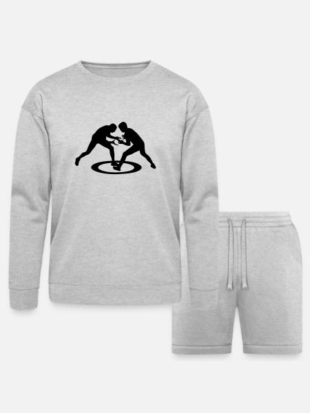 Wrestling, freestyle wrestling - Bella + Canvas Unisex Sweatshirt & Short Set - heather gray