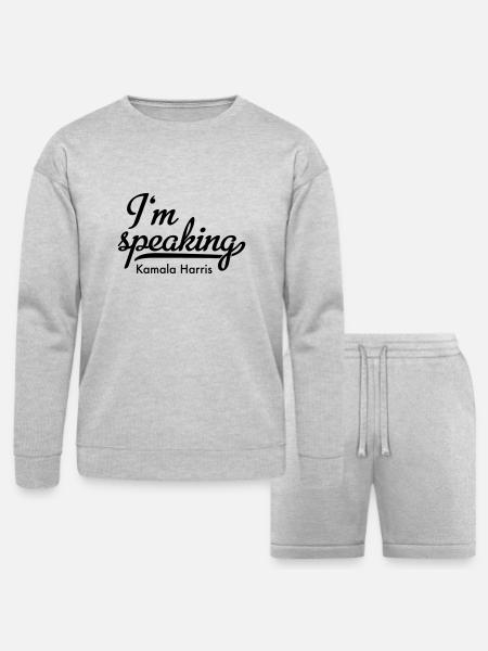I'm speaking - Bella + Canvas Unisex Sweatshirt & Short Set - heather gray