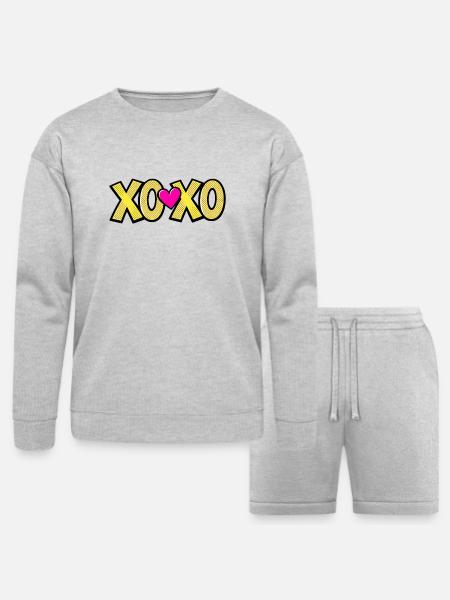 XOXO - Bella + Canvas Unisex Sweatshirt & Short Set - heather gray
