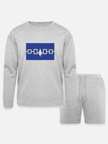 Iroquois Flag - Bella + Canvas Unisex Sweatshirt & Short Set - heather gray